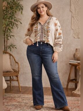 Kut From The Kloth Natalie Fab Ab Bootcut Jeans Size 18 High Rise Stretch Dark